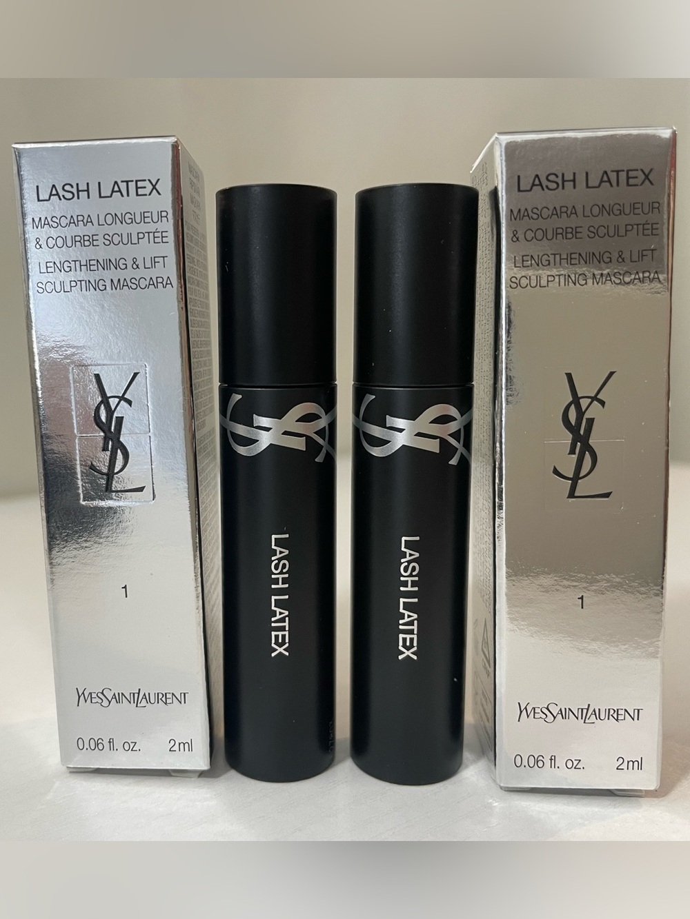 2 Yves Saint Laurent Lash Latex Mascara - Mini size NWT